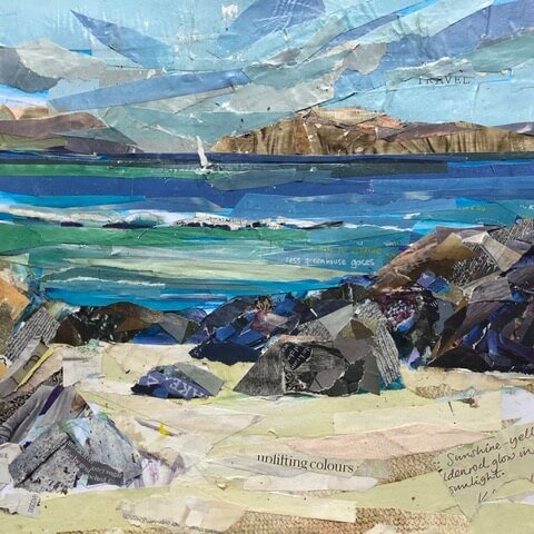 Susan Watt Coastal Seascape Collage Cornish Craft Barn