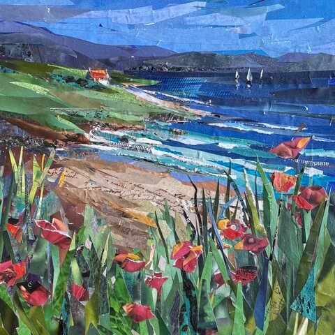 Susan Watt Coastal Seascape Collage Cornish Craft Barn